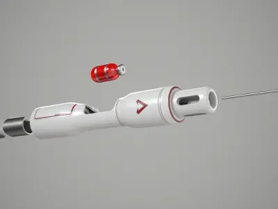 Futuristic SciFi medical injector Low-poly 3D model