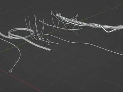 Mini pack wires and cables 3D models Free 3D model