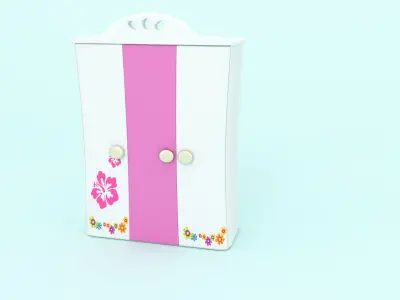 Cartoon Gril room - Low-poly 3D model Low-poly 3D model Low-poly 3D model