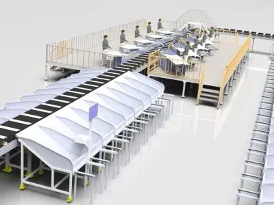 Cross Belt Sorting System 3D model