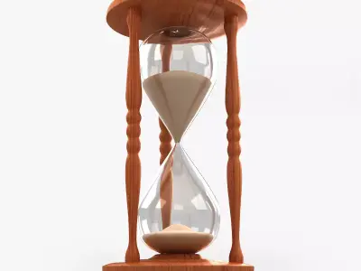 Antique Wood Hourglass Timer  - Sand Clock 3D model