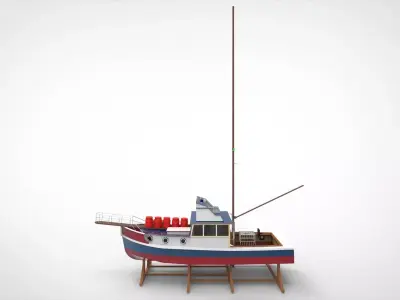 Building Fishing Vessel Low-poly 3D model