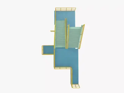 Industrial Stair Case Low-poly 3D model purchase