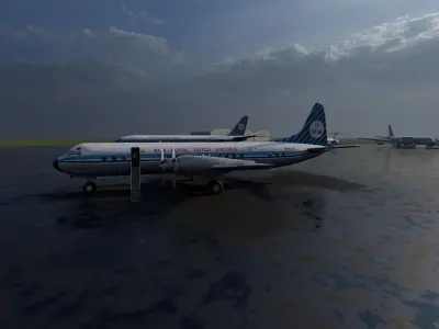  1960s Fleet DC 8 DC9 and Lockheed-188 ELECTRA 3D model