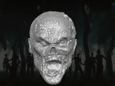 Zombie Army Head Collection For Action Figures 3D print model