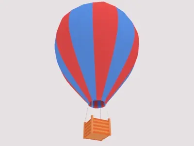Airship or balloon Low-poly 3D model