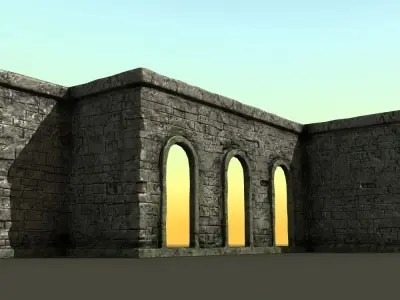 Medieval Stone Archs 3D model