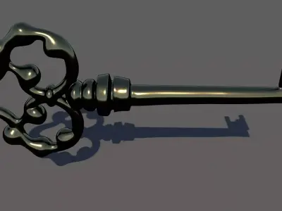 Fantasy old key 3D model