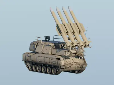 9K37 Buk-M1-2 Fully-Rigged Animated Game Ready Low-poly 3D model