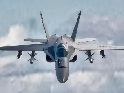 FA 18 Hornet-with Cocpit-Fully Rigged-Changeable decal and text Low-poly 3D model