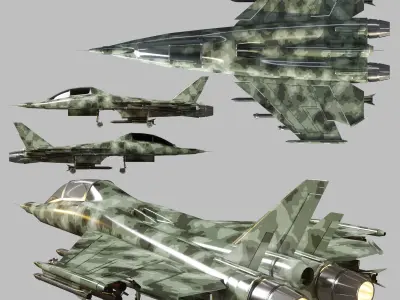 Fighter russian jet 3D model