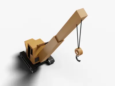 Low-poly Crain 3d model - Cartoon Crain Low-poly  Low-poly 3D model