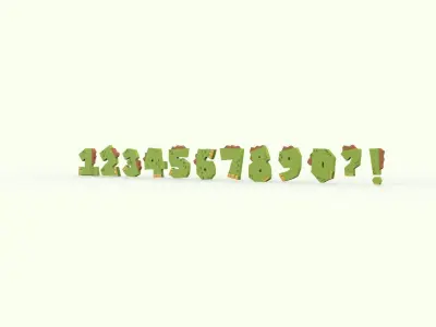 Numbers Animal Dinosaur v001 Low-poly 3D model