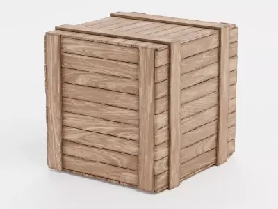 Wooden Crate V11 - Clean Storage and Transport Box 3D model