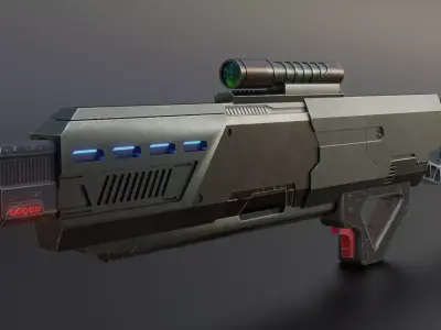 Sci-fi GUN Low-poly 3D model shop