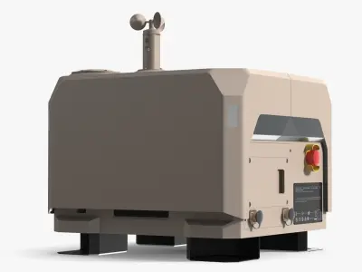 Autonomous Drone Dock Station Closed Sand Beige 3D model