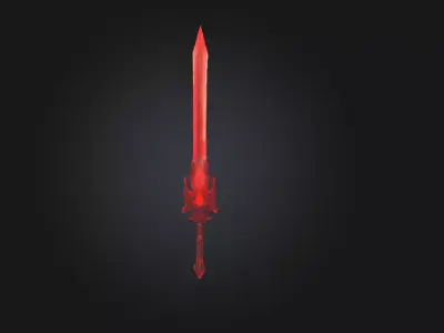 Red Plasma Sword Low-poly 3D model