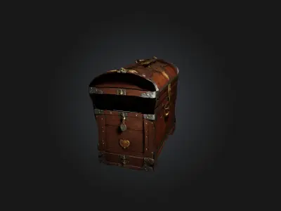 Treasure Chest Low-poly 3D model