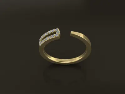 Sewing Pin Diamond Nail Ring Band Size 7 3D print model