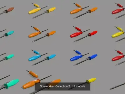 Screwdriver Collection 2 pair of screwdrivers 3D Model Pack