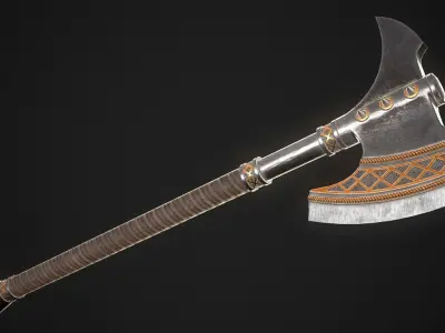 Fantasy Axe 2B Low-poly 3D model