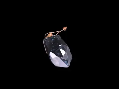 Black Crystal With Wooden Handle 3d Model 3D model purchase