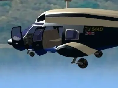 Bell 222 helicopter 1 3D model