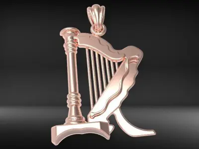 harp pendant 3D print model