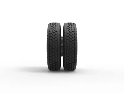 Rear custom wheel of semi truck Version 25 Scale 1 to 25 3D print model