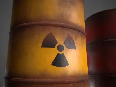 Toxic Waste Hazardous Barrels Low-poly 3D model