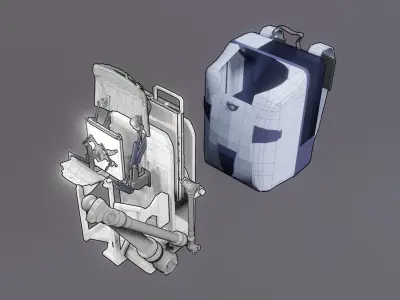 Robotic Backpack and Drone Launch Station 3D model