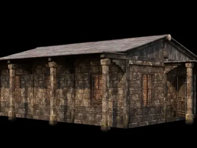 Medieval Houses 50- 4K Textures Game Ready Low-poly 3D model