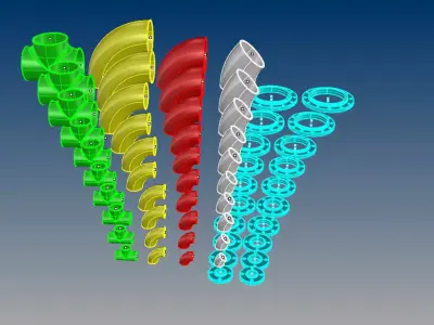 Carbon steel pipe fittings - weld 3D model