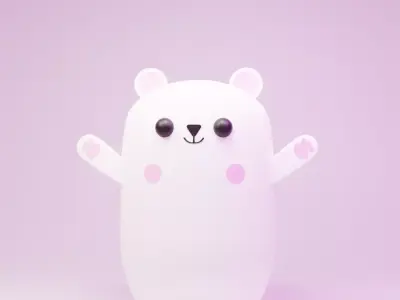 Cute Polar Bear 3D Character 3D model