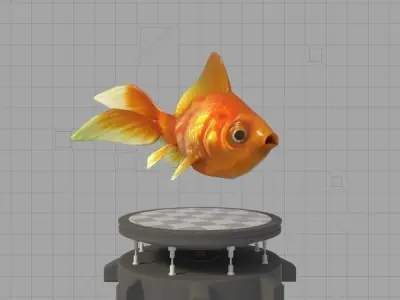 Golden Fish 3D model buy