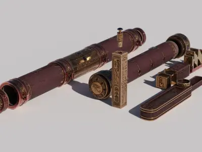 OB 02 Egyptian Necromancer Kit - Containers 02 Low-poly 3D model