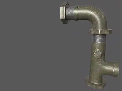 Industrial Pipe low poly 3d model Low-poly 3D model