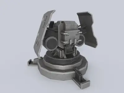 Prototype turret Low-poly 3D model