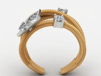 Butterfly Flower Diamond Gold Ring 3D print model purchase