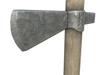 Battle-Axe axe Low-poly 3D model