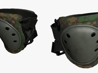 Tactical Knee Pads Low-poly 3D model