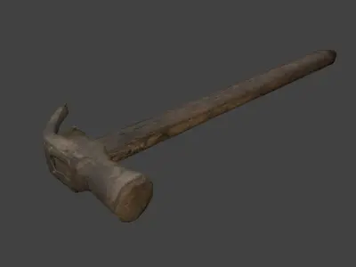 Hammer Low-poly 3D model 9
