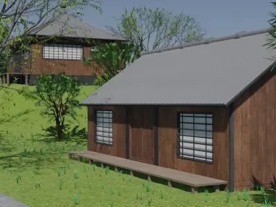 Serene Mountain Village 3D model purchase