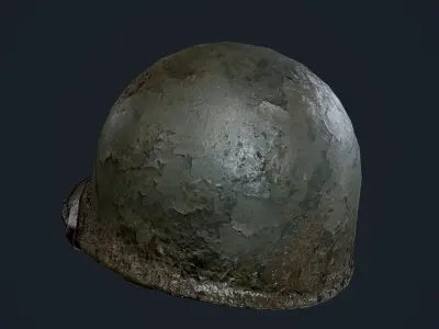 WW2 American Soldier Military Helmet Game Ready Low-poly 3D model get
