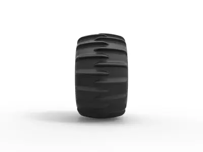 Dune buggy rear tire 10 Scale 1 to 25 3D print model