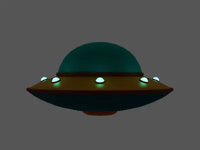Spaceship ufo flying saucer Low-poly 3D model