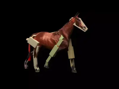 Walking Horse 3D Model Low-poly 3D model