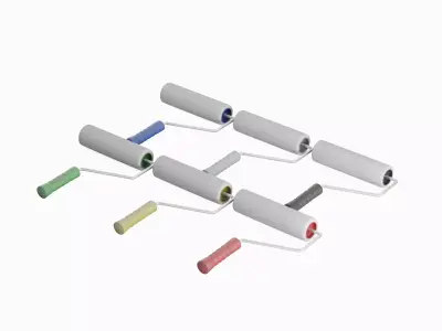 Paint Roller Set Low-poly 3D model