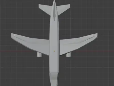 Low poly Boeing 767 plane Free low-poly 3D model