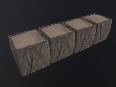 Military Hesco Barriers 3D Model Low-poly 3D model